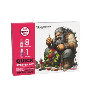 Quick Gen Set - Quick Starter - Set da 9 Colori + 1 Pennello